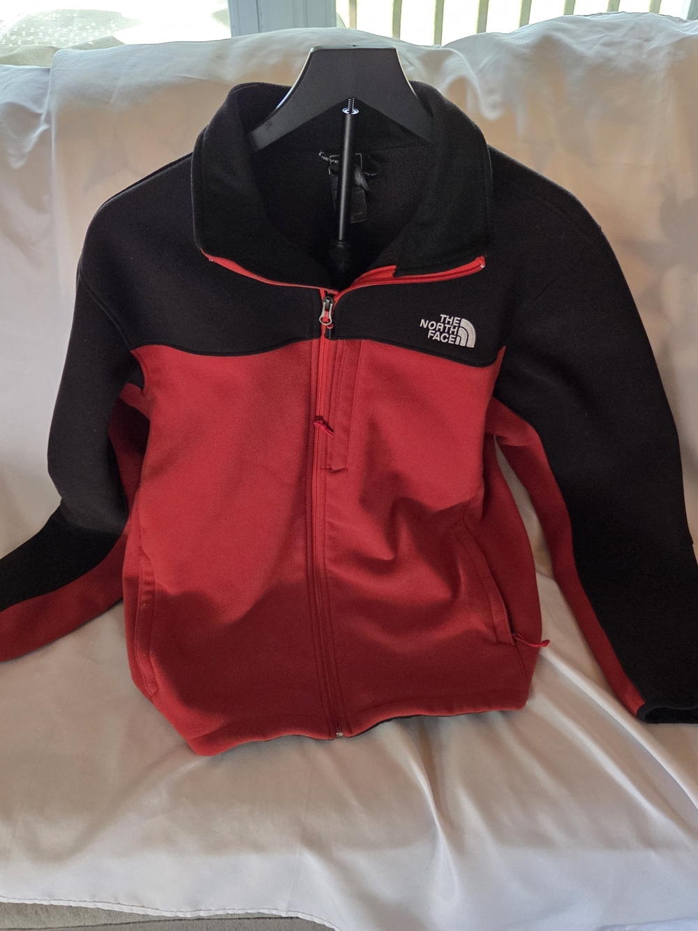 The North Face Red and Black Full-Zip Fleece Jacket